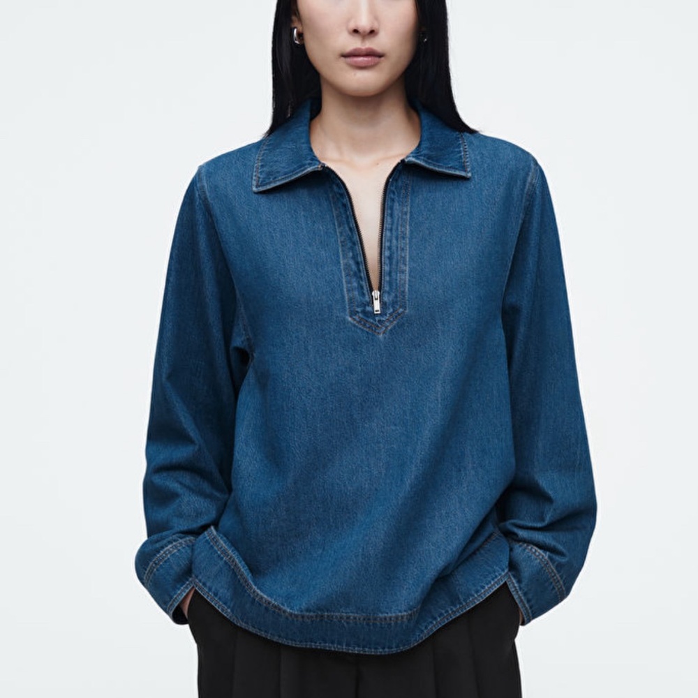 COS Blue Denim Blouse